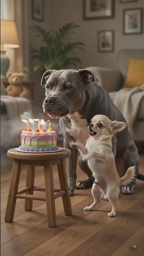 😂 Big Dog's Hilarious Birthday Prank! 🎂🐶 #FunnyDogs #Shorts#BirthdayCake#FunnyAnimals