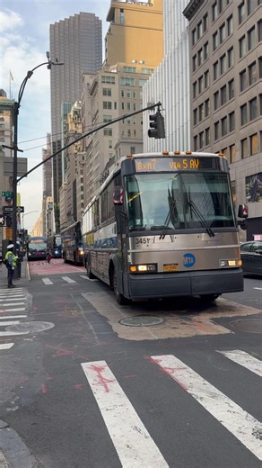 Evening Rush Hour MTA BusCo & NYCT Bus Action Down 5th Avenue