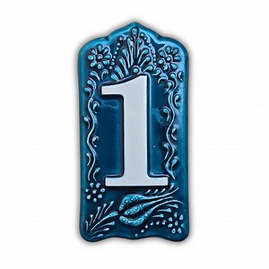Handcrafted Deep Blue Ceramic House Number Tile: Turkish Design Address Plaque - Etsy