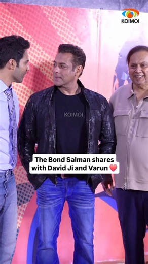 Salman Khan hugs and shares a sweet moment with David Dhawan and Varun Dhawan at an event ❤️✨️