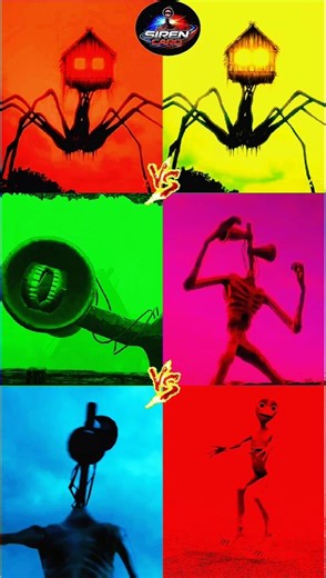 Siren Head vs House head vs Alien 👽 Coffin DanceMegamix Colour Challenge Combo Song Cover #sirenhead