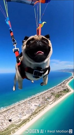 🪂🐶 “Pug Skydiving Like a Pro! 😱 GoPro Extreme Adventure Over Paradise 🌊☀️ | Viral Dog 2025”