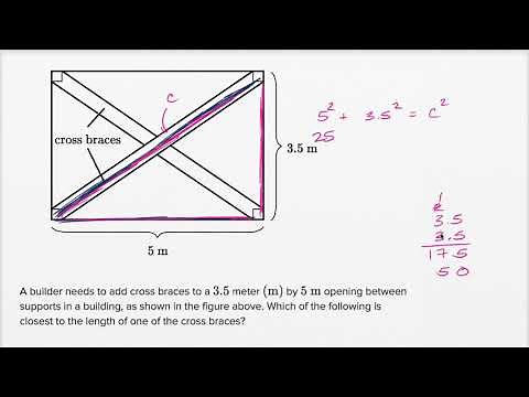 Right triangle word problems — Basic example | Math | SAT | Khan Academy