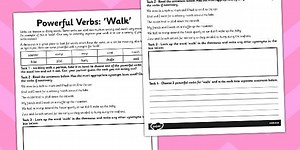 Powerful Verb Worksheet Walk