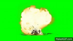 Explosion with Debris ground Crack an Sound - free green screen on Make a GIF