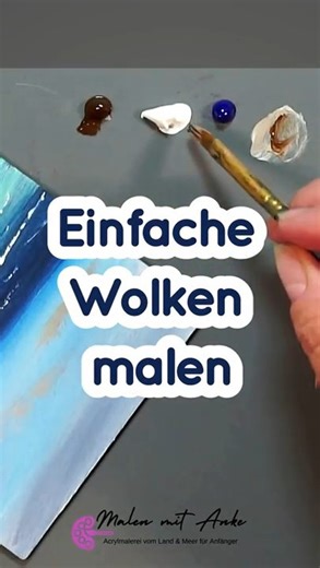 Super EASY einfache Wolken malen mit Acryl - Tipp! Folge meinem Kanal für mehr Tipps und Inspiration 💜 | Malen mit Anke - Acrylmalerei für Anfänger