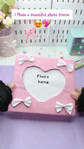 I Made A Beautiful Photo Frame 🖼️ #asmr #papercraft #craft #photoframe #shorts