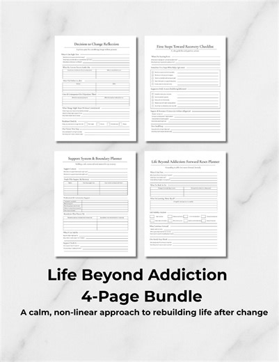 Life Beyond Addiction Recovery Bundle Printable Worksheets Gentle Recovery PDF - Etsy