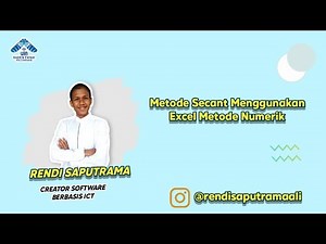 Metode Secant Menggunakan Excel Metode Numerik