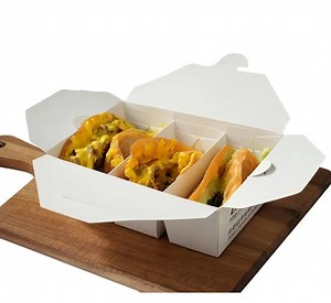 [Hot Item] Custom Carry - out Fast Food Pizza Fries Chicken Wrap Box Multi - Compartment Takeaway Box