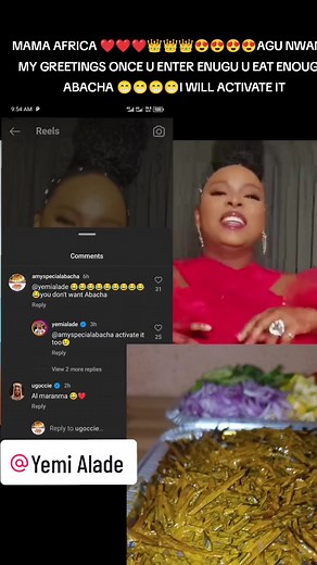 Mama Africa yemi 😁😁😁 Yemi Alade 😁😁😁I just activated the Amy Special Abacha for you my lady😁😁😁😁😁 #reels #explore #Abacha #BigBaller #expore #reelsfbシ #viralreelsfb #amyspecialabacha #event #IgboAmaka | Amy Special Abacha