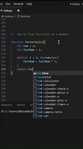 find factorial of a Number using #javascript #viral #coding #css #webdesign #code #webdevelopment