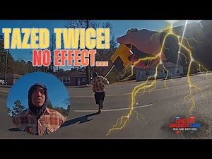 Officer Tases Angry Trespass Suspect — But He REFUSES to Go Down!