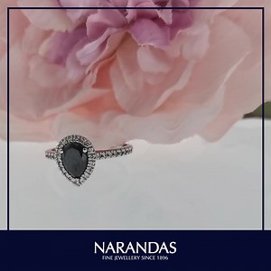 Make this black diamond ring a part of your engagement.😍 Let our stunning diamond-paved ring be the reason for her smile. 😁 You can never go wrong with diamond jewellery from Narandas Fine Jewellers. Contact us today to view our range of black diamond rings. 😎 Call 063 373 0431 to schedule an appointment. We are located in Gateway Shopping Centre #blackdiamondrings #engagementrings #diamondjewellery #narandas | Narandas