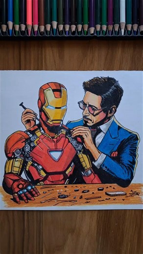 Realistic Tony Stark Drawing | #Shorts