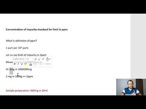 How to calculate impurity concentration with respect to sample concentration?