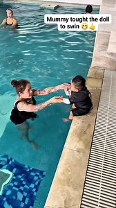 Mummy tought the doll to swin 😁👍 #reels #shorts | fact adda