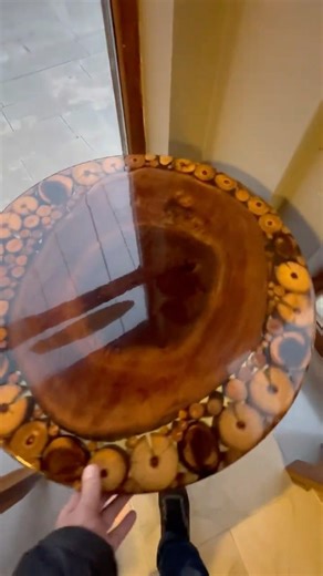 Unique Epoxy Resin & Wood Slice Coffee Table 🪵✨ #shorts