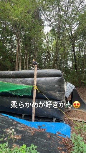 エアバッグは着地で跳ねない柔らかめが好きかも😍 #mtb #マウンテンバイク #dartjump #ダートジャンプ #backflip #バックフリップ #ミリペタ