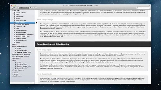 Persona Character Development Software