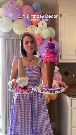 DIY Ice Cream Cone Centerpieces for Two-Sweet Birthday Party