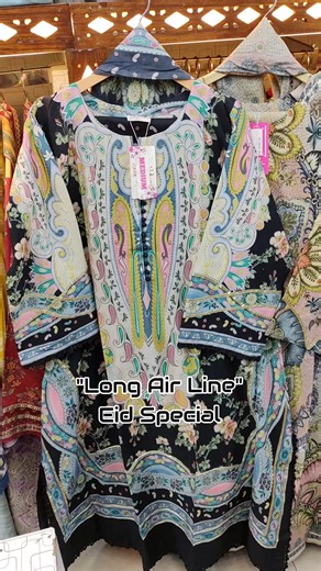 👉🏻PRICE: 5,000/PKR (Presenting Digital Printed Long A/Line Shirt Long Three pc Suits) 💓