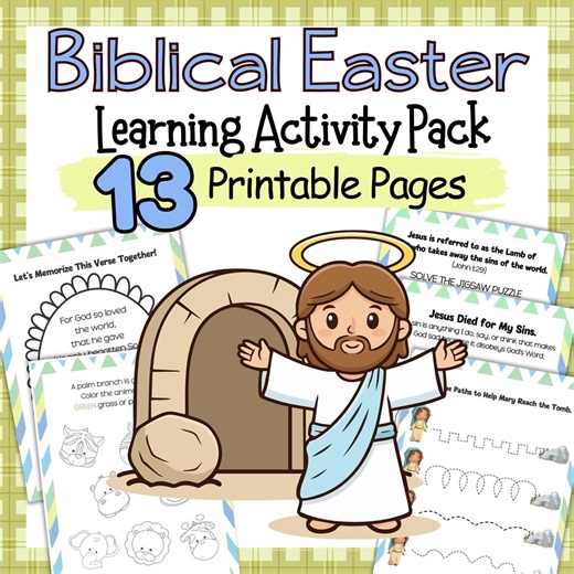 Biblical Easter Activity Pack | Christian Homeschool Printables (PDF Pattern - Etsy