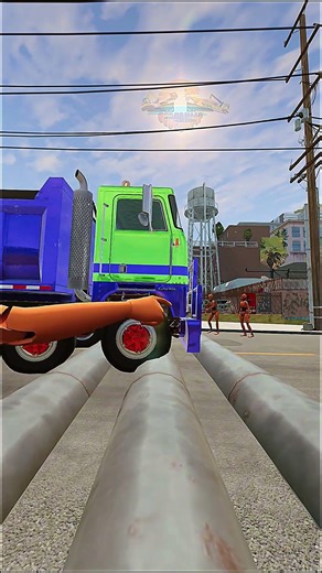 Trucks VS Pipe #simulation #beamngdrive #shorts