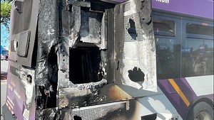 Passengers safe after DART bus caught fire in an Altoona parking lot