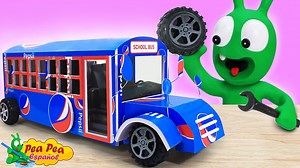 246K views · 3.5K reactions | Recopilación de los mejores vídeos de retos frío - calor de Pea Pea y sus amigos ❄☃️ Pea Pea se pone creativo y construye un increíble autobús escolar usando latas de refresco. ¡Mira cómo convierte objetos cotidianos en un vehículo divertido y colorido! © Derechos de autor de HFL Media ☞ No recargar Póngase en contacto con nosotros: info@hflmedia.net #peapea #videoparaniños #cartoonforkids | PeaPea Español | Facebook