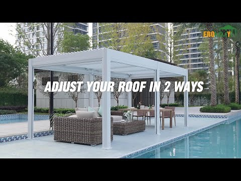 Motorized Louvered Pergola: Control the Roof Remotely or Manually