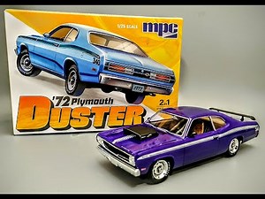 NEW 1972 Plymouth Duster 340 Custom 1/25 Scale Model Kit Build How To Assemble Paint Interior Engine