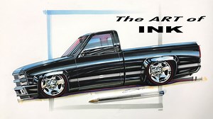 Time lapse re-cap of yesterday's live demo of a custom OBS Chevy truck sone using Markers. | Pinstripe Chris