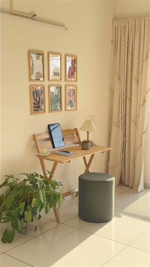 The Smartest Desk for Small Spaces💻☕️🌟#foldabletable #youtubeshorts #studytable #budgethomedecor