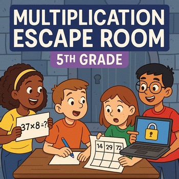 5th Grade Multiplication Escape Room | Google Forms Math Game | Grades 4–6