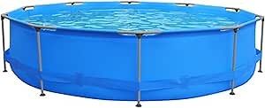 JLeisure Avenli 9 Foot x 30 Inch 1,158 Gallon Round Metal Framed Above Ground Outdoor Backyard Swimming Pool with Quick Connection Filter Pump, Blue