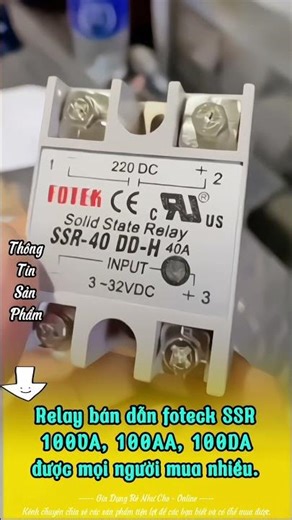 Relay bán dẫn foteck SSR 100VA, 100AA, 100DA #rolebandan #solidstaterelay #fotek #ssr #relayssr