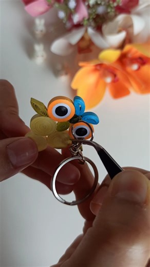 Quilling key ring 🦉🎀 #diy #shorts