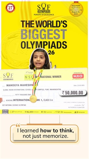 27 reactions |  Hear from the student: How SOF Olympiad exams...