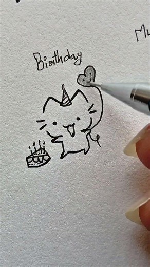 How to draw a cute cat easily ✨ #art #drawing #howtodraw #tutorial