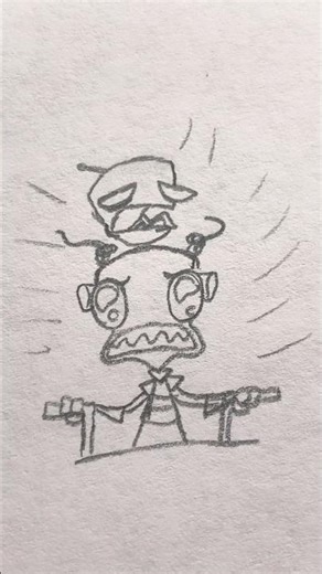 GIR screaming after crashing into a bee: Invader Zim