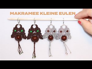 Makrameeohrringe: Eule