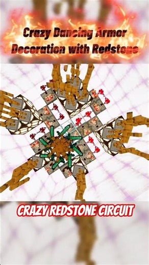 Crazy Dancing Armors Decoration || Redstone Circuit ! #minecraftbedrock #redstone