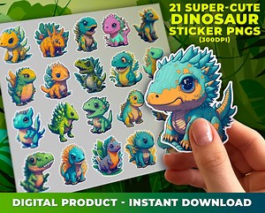 Cute Dinosaurs, Clipart, Digital PNG Sticker Pack, Scrapbooking, Party, Decor - Etsy