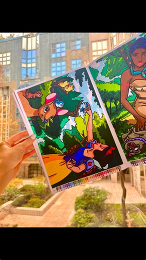 Elise on Instagram: "🌳 Blanche-Neige et les sept nains 📚 tome princesses 2 📄 n•19 🖍️ crayola super tips x150 - posca noir #blancheneige #disney #crayolasupertips #tomeprincesses2 #coloriage #coloriagemysteredisney"