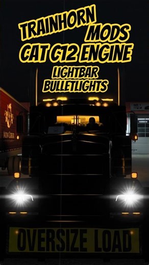 ATS Mods | CAT C12 Engine | Trainhorn | Lightbar | Bulletlights | American Truck Simulator