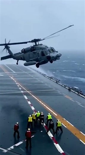 US Navy MH-60 Seahawk Extreme Weather Flight Deck Ops #military#viral #shorts