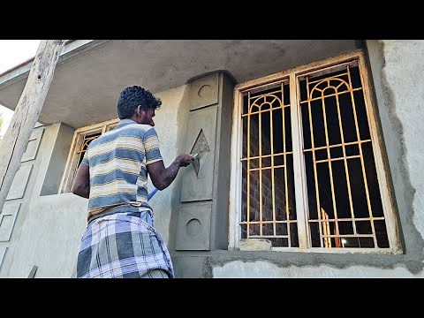 Designing Window Frame_Techniques Of Plastering Window Border Design Accurately with Cement