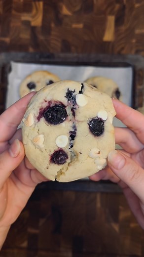These are my fave cookies to date! ¾ cup butter room temperature 4 ounces cream cheese room temperature 1 ¾ cups granulated sugar 1 egg 1 teaspoon vanilla 2 teaspoons lemon extract 2 tablespoons lemon juice 2 tablespoon lemon zest Half teaspoon salt ½ teaspoon baking soda 3 cups flour 1 cup white chocolate chips 1 cup fresh blueberries Cook ModePrevent your screen from going dark INSTRUCTIONS ✅Preheat oven to 350 degrees Fahrenheit ✅Cream together butter, 1 ¾ cups of sugar, cream cheese, for 2 m