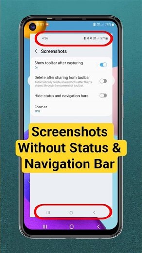 Screenshots Without Status & Navigation Bar in Samsung Smartphone #shorts